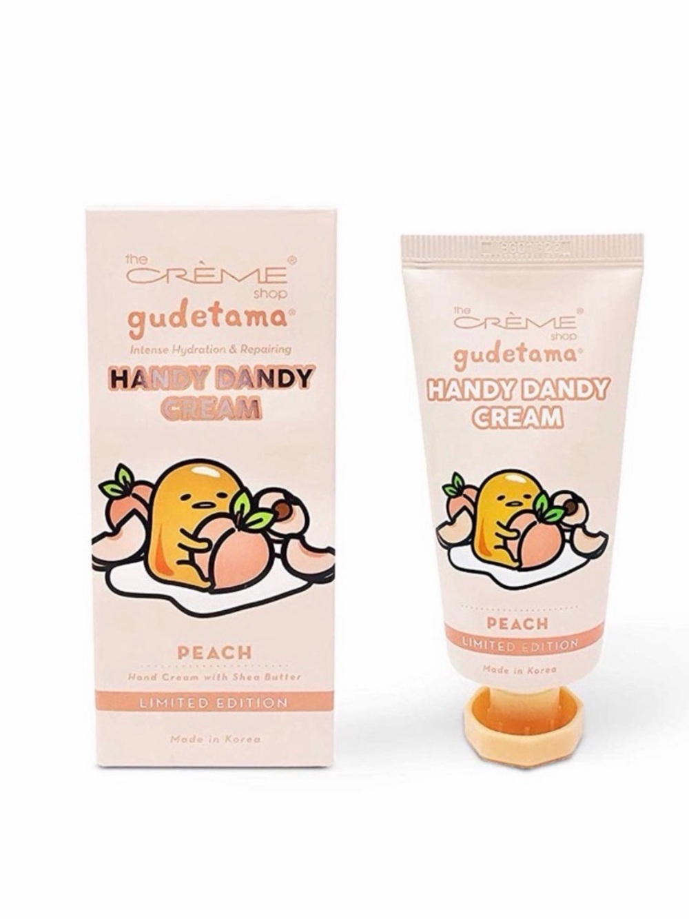 NIB THE CRÈME SHOP Limited Edition Gudetama Handy Dandy Cream - Peach